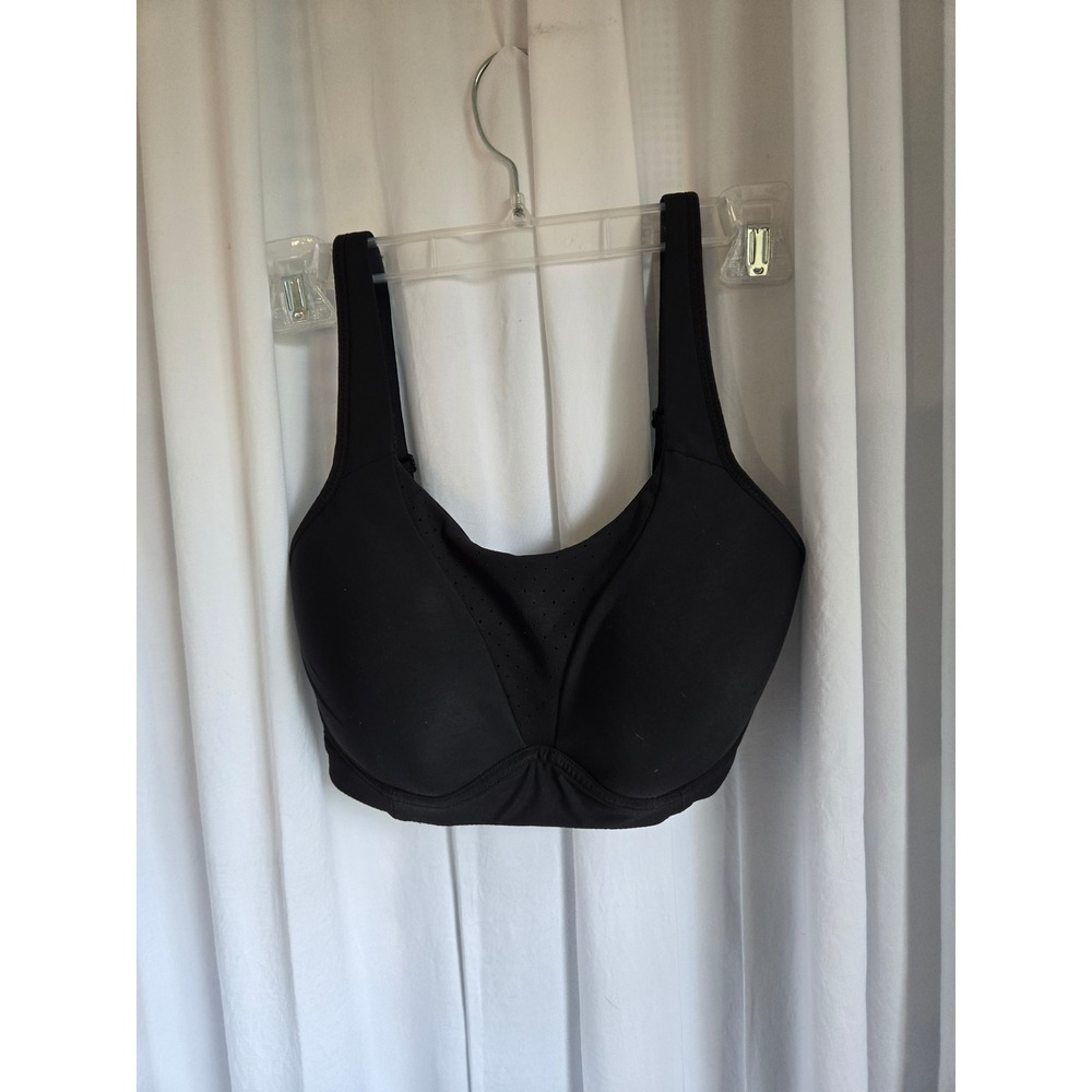 Lululemon High Support Sports Bra Black 32E Adjustable Straps Gym Running